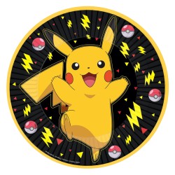 Talerzyki papierowe Pikachu Pokemon 23 cm 8 szt