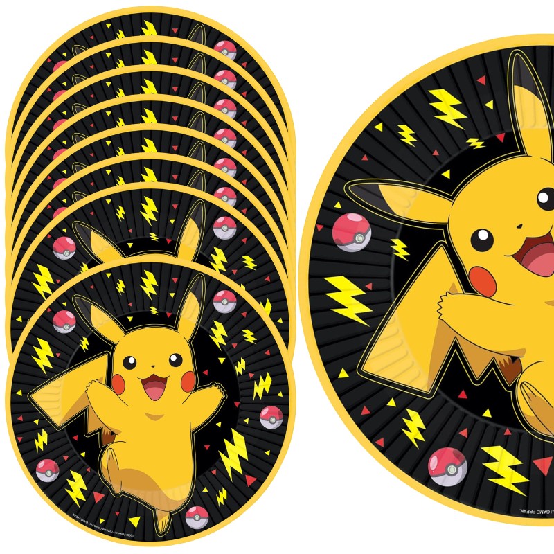 Talerzyki papierowe Pikachu Pokemon 23 cm 8 szt
