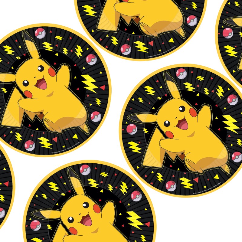 Talerzyki papierowe Pikachu Pokemon 23 cm 8 szt