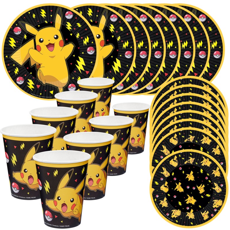 Zestaw Imprezowy Papierowy Pokemon Pikachu 24 Elementy