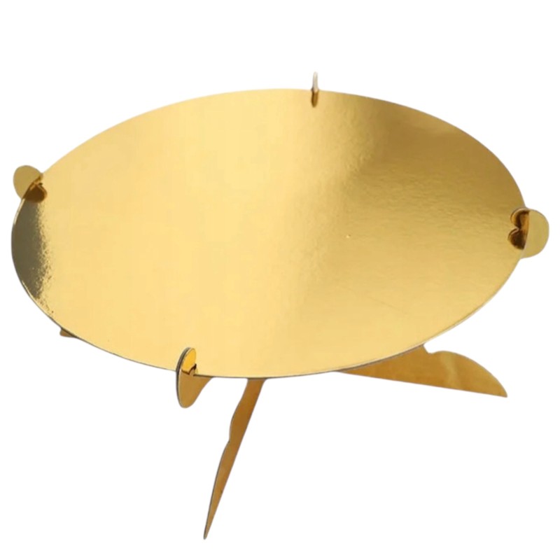 Złota patera papierowa na tort 30 cm