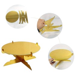 Złota patera papierowa na tort 30 cm