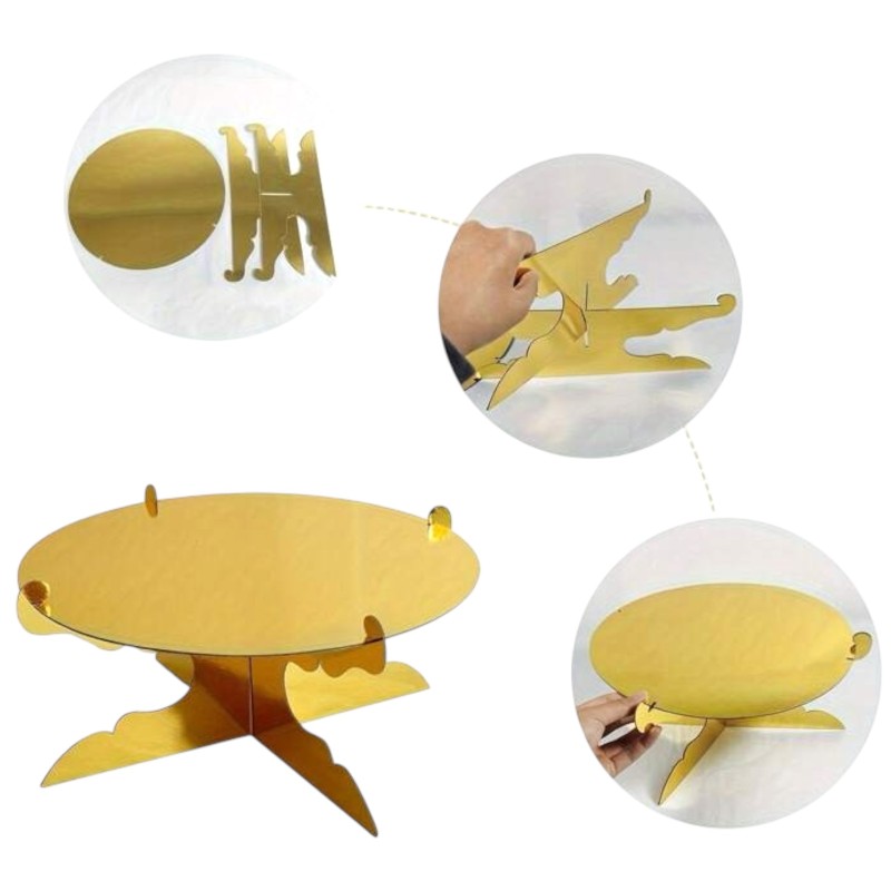 Złota patera papierowa na tort 30 cm