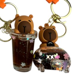 Brelok Kapibara Bubble Tea w stylu japońskim Kawaii
