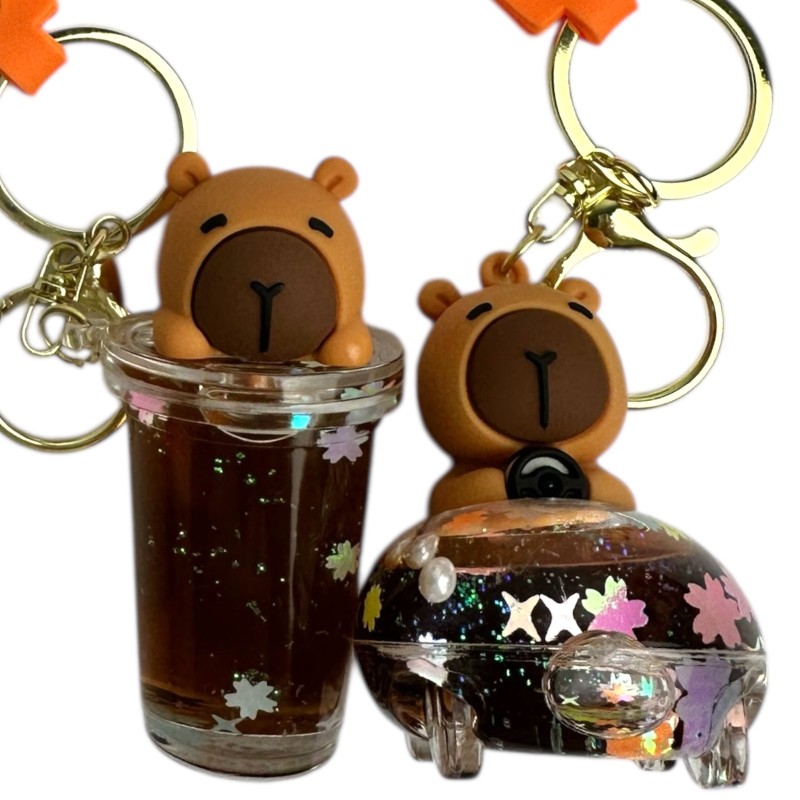 Brelok Kapibara Bubble Tea w stylu japońskim Kawaii