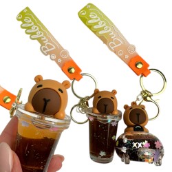 Brelok Kapibara Bubble Tea w stylu japońskim Kawaii