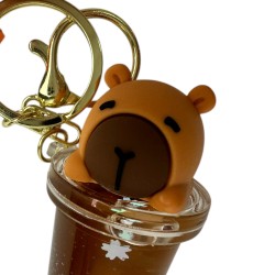 Brelok Kapibara Bubble Tea w stylu japońskim Kawaii