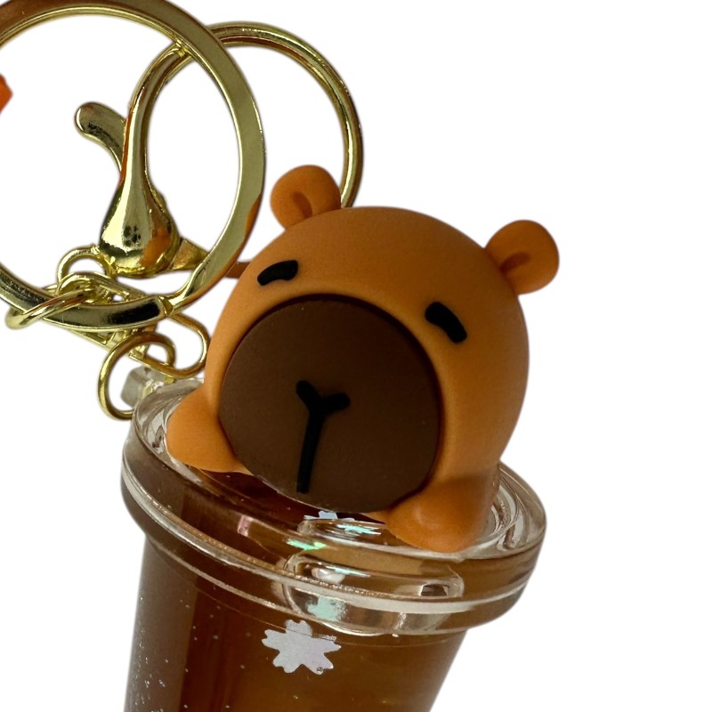 Brelok Kapibara Bubble Tea w stylu japońskim Kawaii