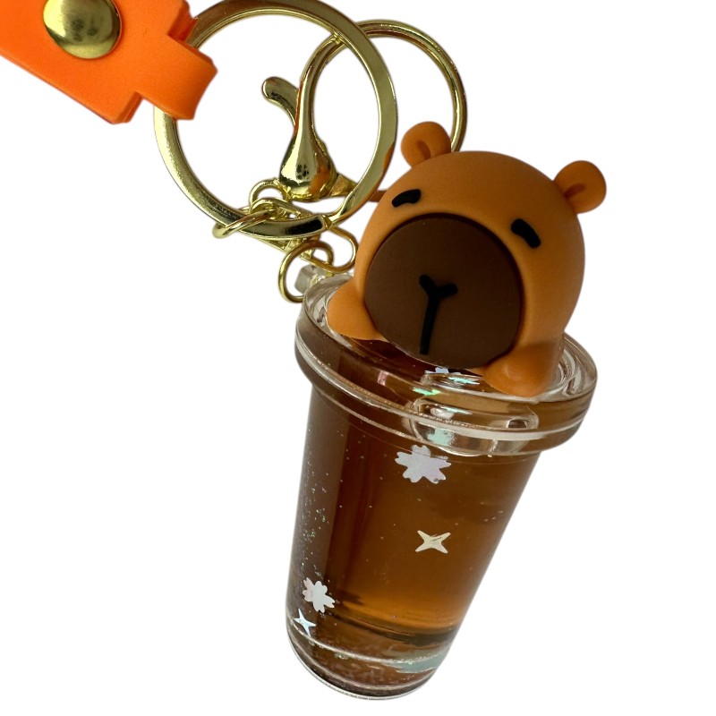 Brelok Kapibara Bubble Tea w stylu japońskim Kawaii