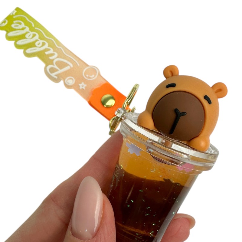 Brelok Kapibara Bubble Tea w stylu japońskim Kawaii