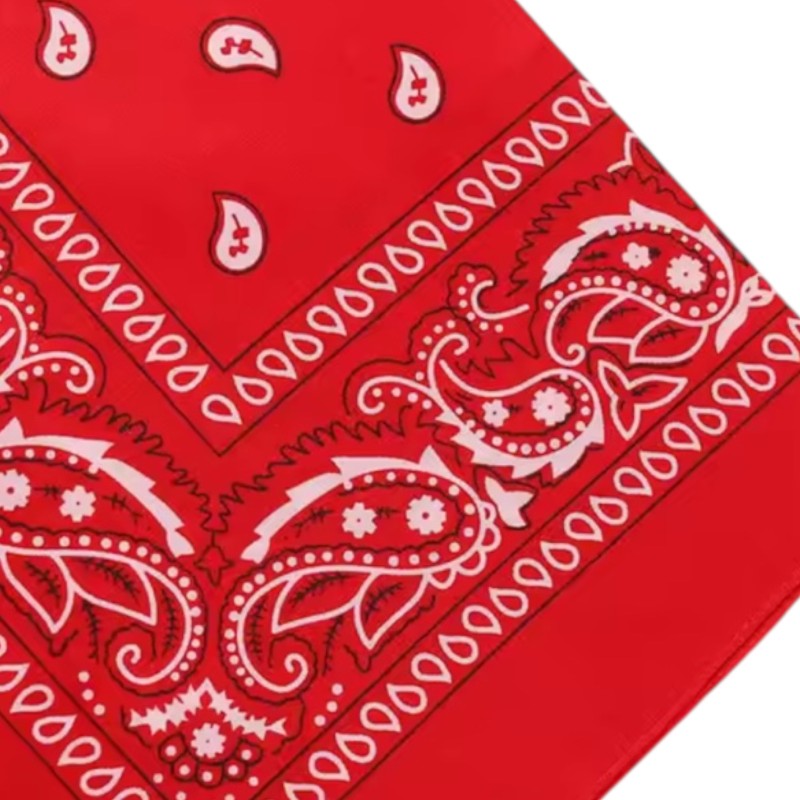 Czerwona Bandana Bandamka Paisley 53x53cm 100% Bawełna