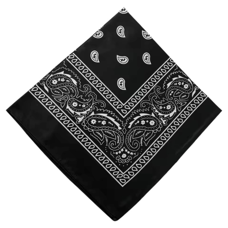 Bandana Paisley Czarna 53x53cm 100% Bawełna