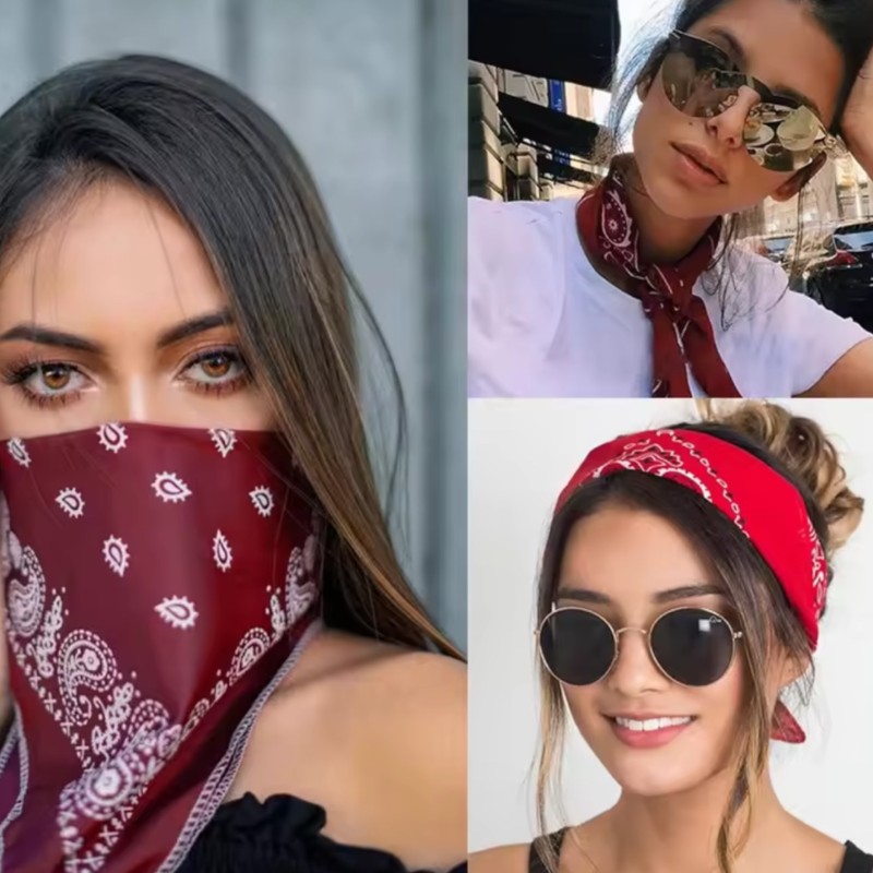 Bandana Paisley Czarna 53x53cm 100% Bawełna