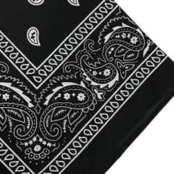 Bandana Paisley Czarna 53x53cm 100% Bawełna