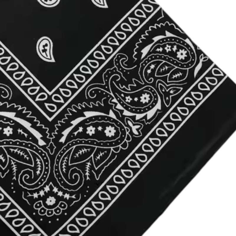 Bandana Paisley Czarna 53x53cm 100% Bawełna