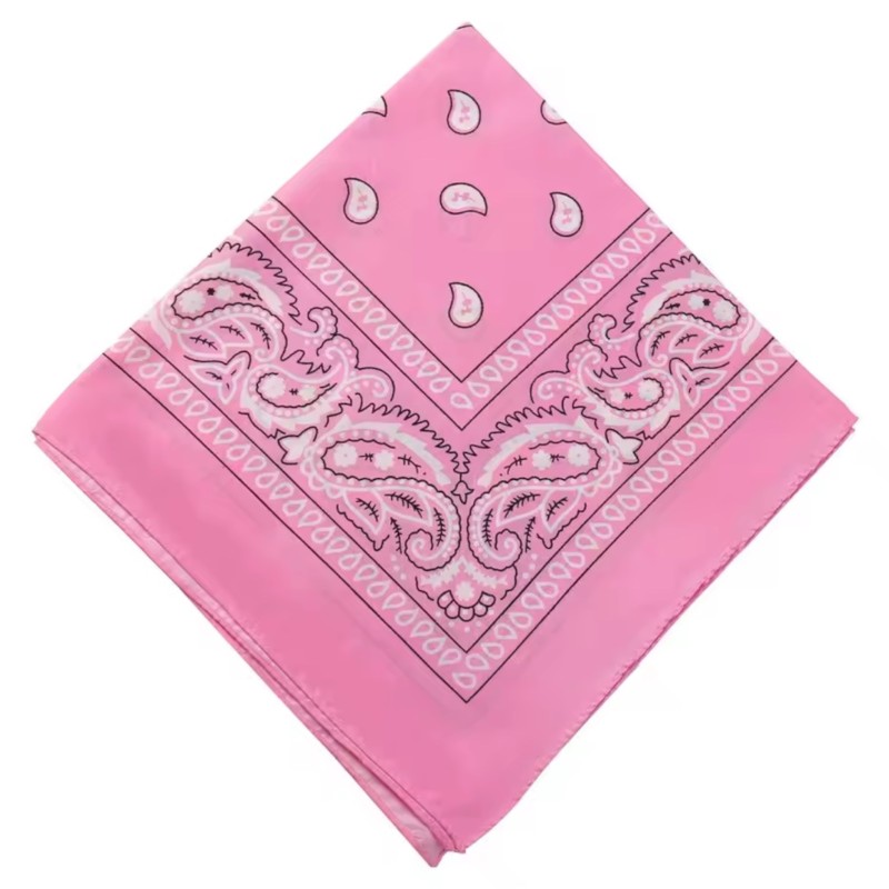 Różowa bandana paisley 53x53cm 100% bawełna