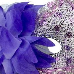 Koronkowa Maska Wenecka z Kwiatem Karnawał