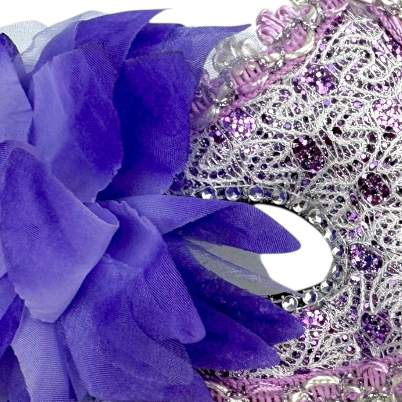 Koronkowa Maska Wenecka z Kwiatem Karnawał