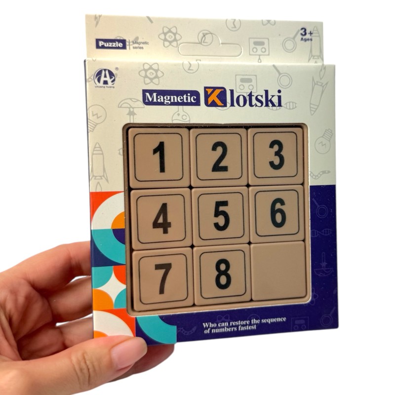 Zabawka Klotski Magnetyczne Cyfry 3x3 Przesuwanka Liczbowa