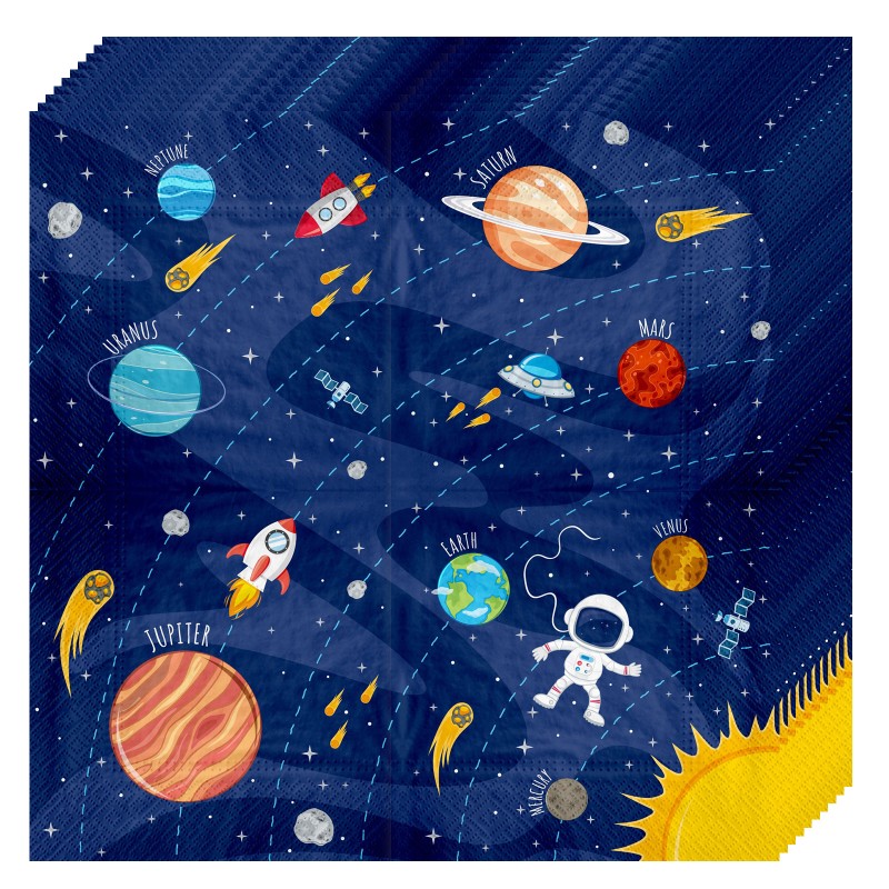 Serwetki Kosmos Planety 33x33 cm 10 sztuk