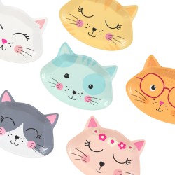 Talerzyki Papierowe Kotki 6 szt. Zestaw