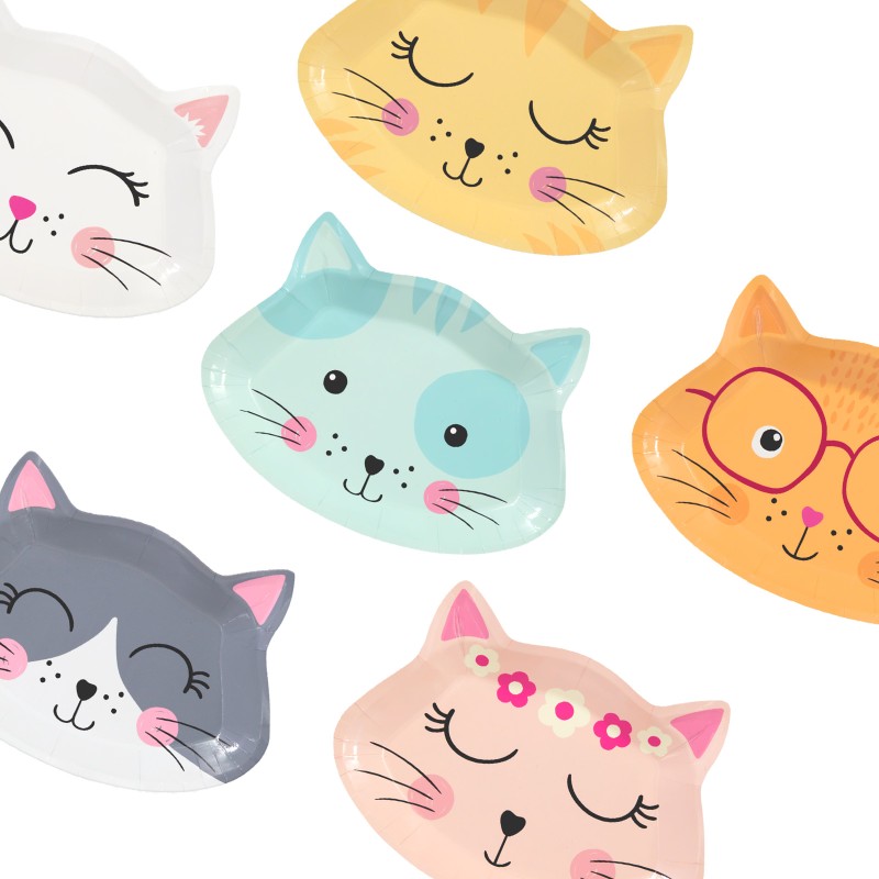 Talerzyki Papierowe Kotki 6 szt. Zestaw