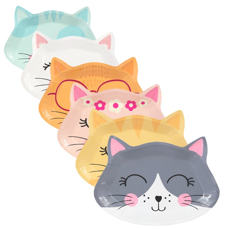 Talerzyki Papierowe Kotki 6 szt. Zestaw