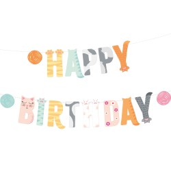Baner Urodzinowy Happy Birthday z Motywem Kotków