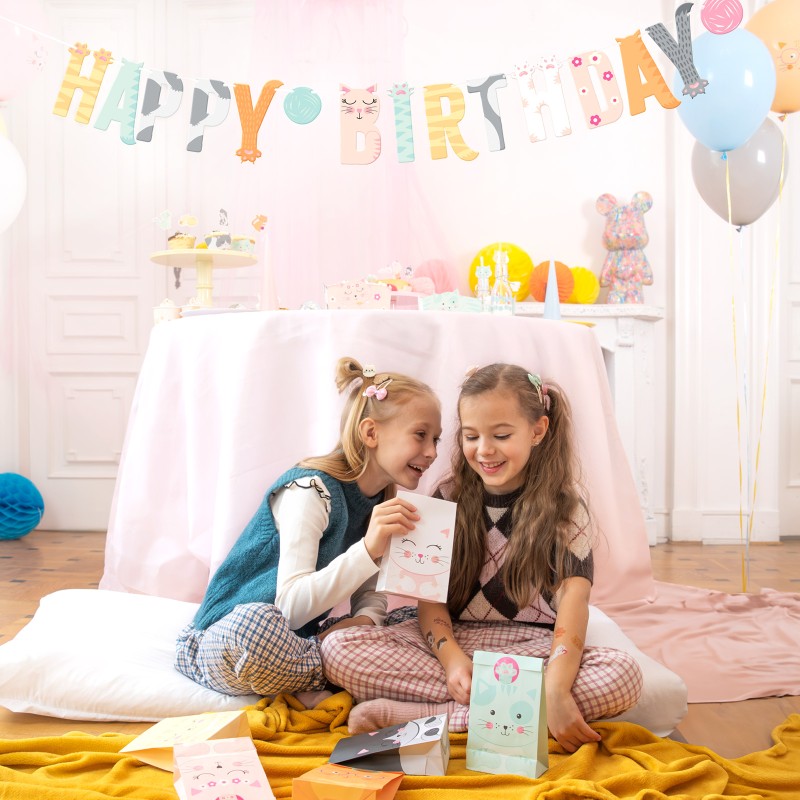 Baner Urodzinowy Happy Birthday z Motywem Kotków