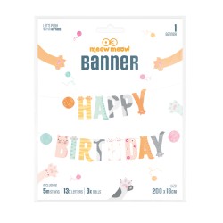 Baner Urodzinowy Happy Birthday z Motywem Kotków