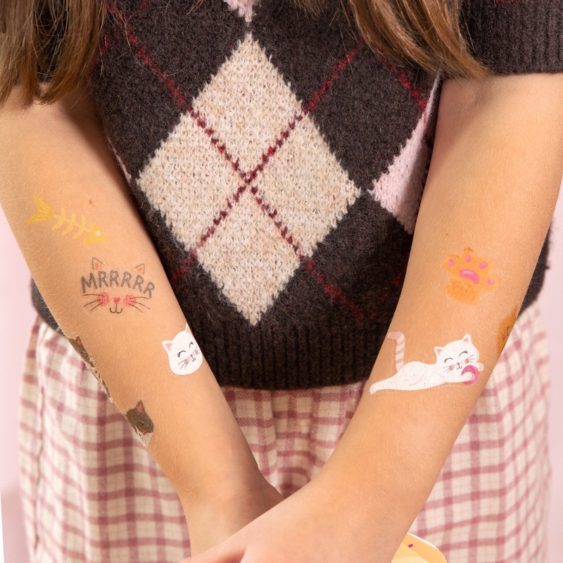 Tatuaże zmywalne kotki 23szt. zestaw