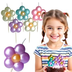 Urocze świeczki Pastelowe kwiatki 5szt.