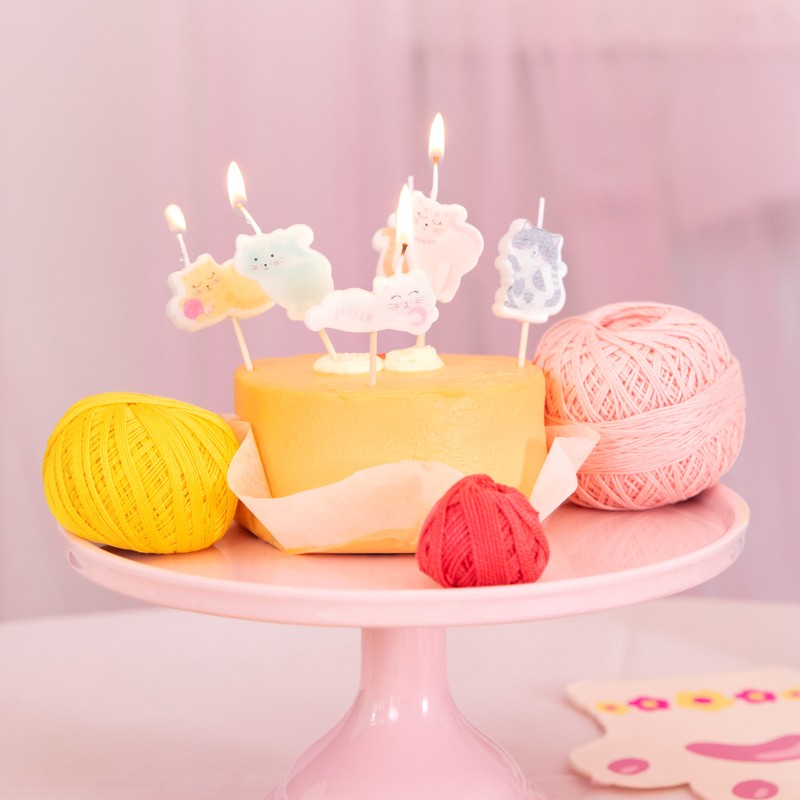 Świeczki urodzinowe Kotki 6szt. zestaw