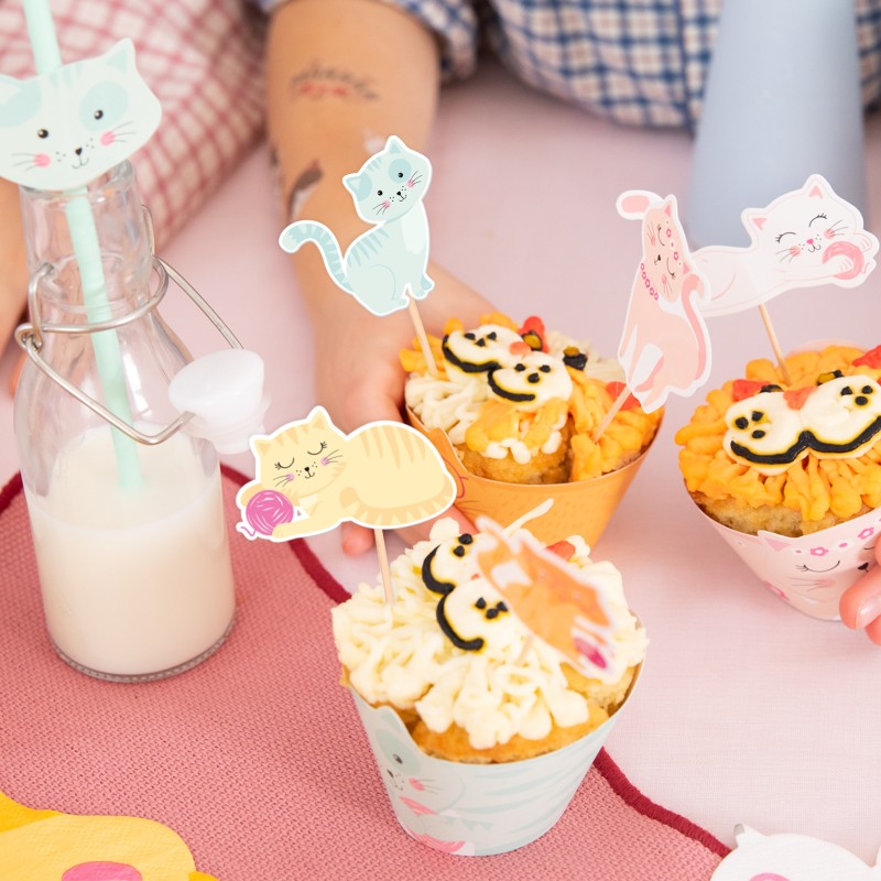 Toppery Kotki 6szt. Na Drewnianych Patyczkach