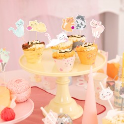 Toppery Kotki 6szt. Na Drewnianych Patyczkach