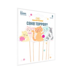 Toppery Kotki 6szt. Na Drewnianych Patyczkach