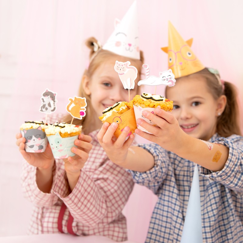 Toppery Kotki 6szt. Na Drewnianych Patyczkach