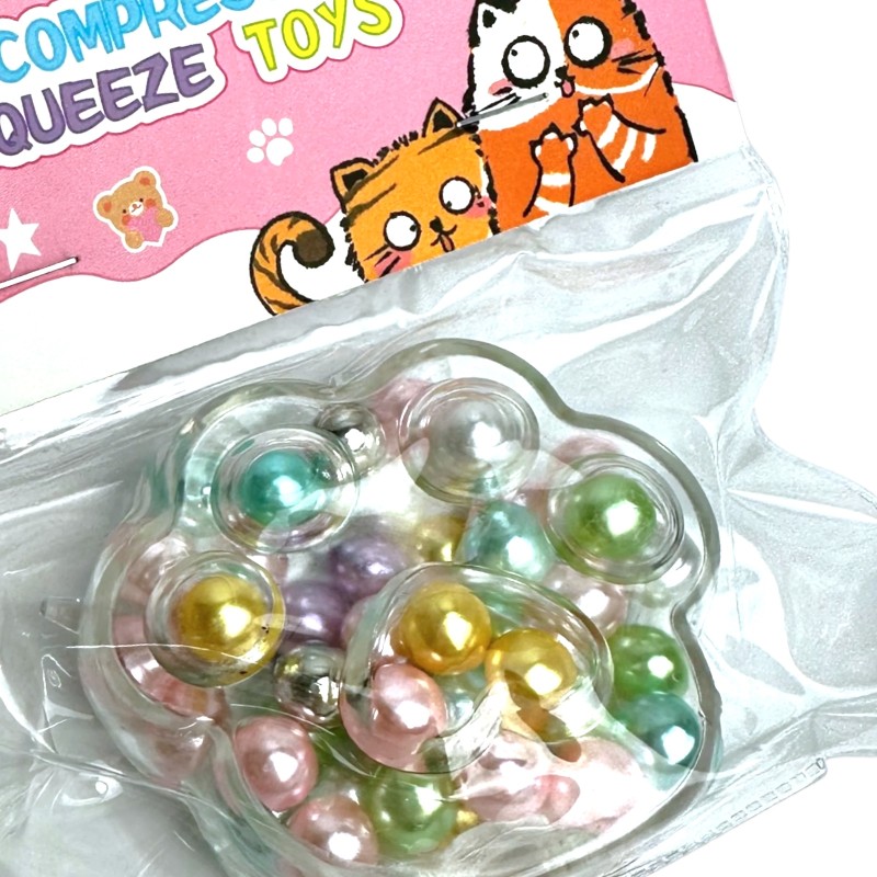 Kocia Łapka z Perełkami Perłowa Taba Squishy Catpaw