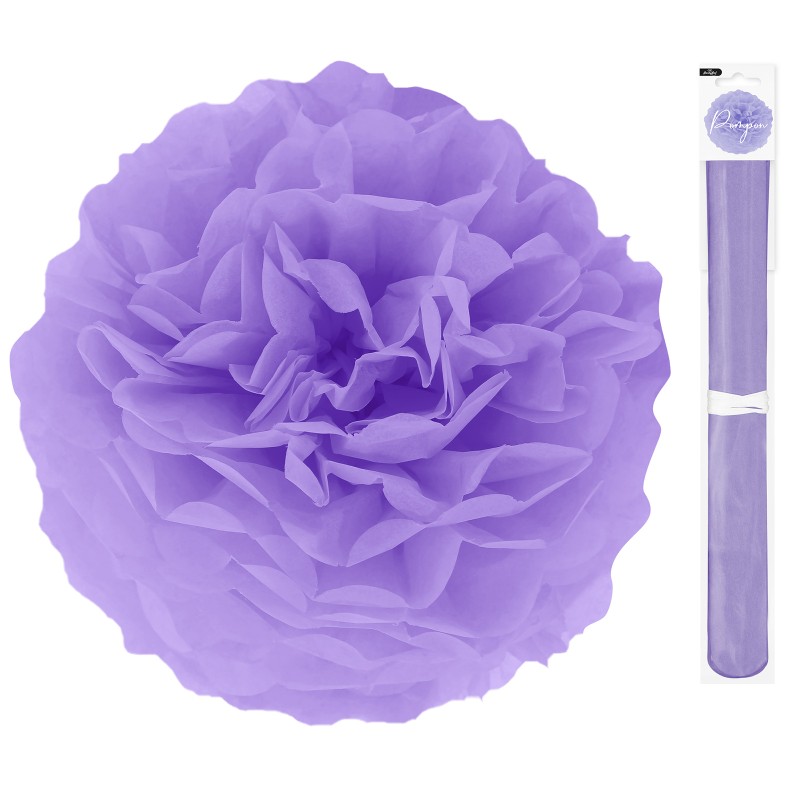 Pompon bibułowy fioletowy 35 cm