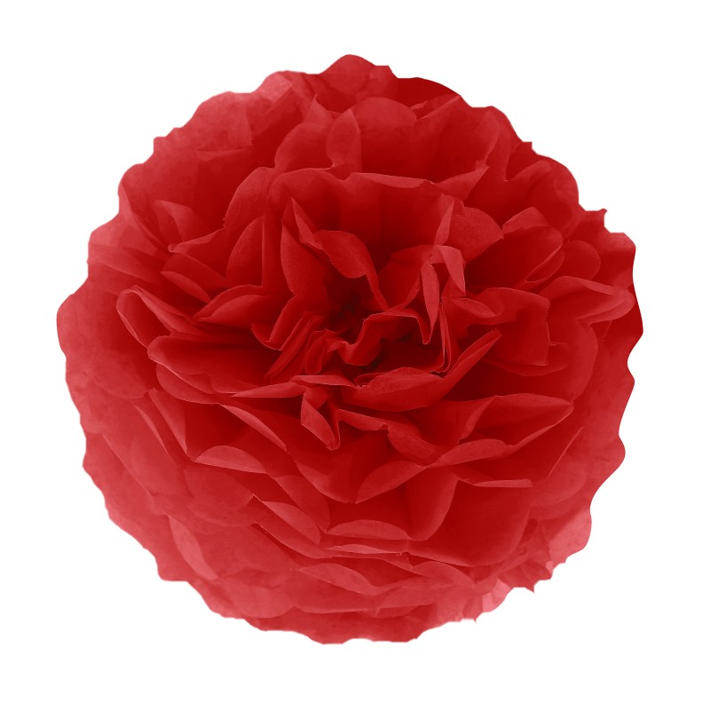 Pompon bibułowy czerwony 35 cm