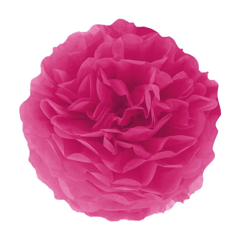 Pompon bibułowy różowy fuksja 35 cm