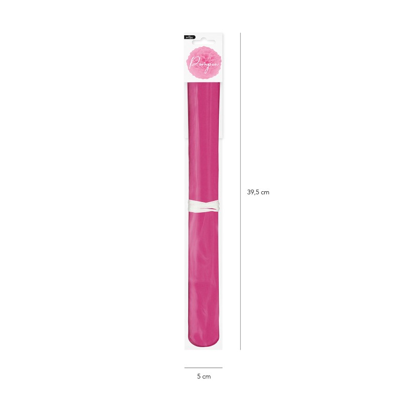 Pompon bibułowy różowy fuksja 35 cm