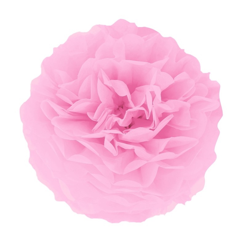 Pompon bibułowy jasny różowy 35 cm