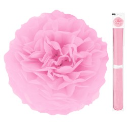 Pompon bibułowy jasny różowy 35 cm