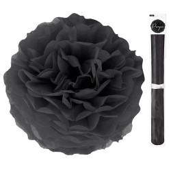 Pompon bibułowy czarny 35cm