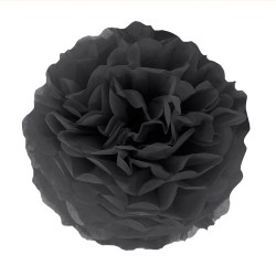Pompon bibułowy czarny 35cm