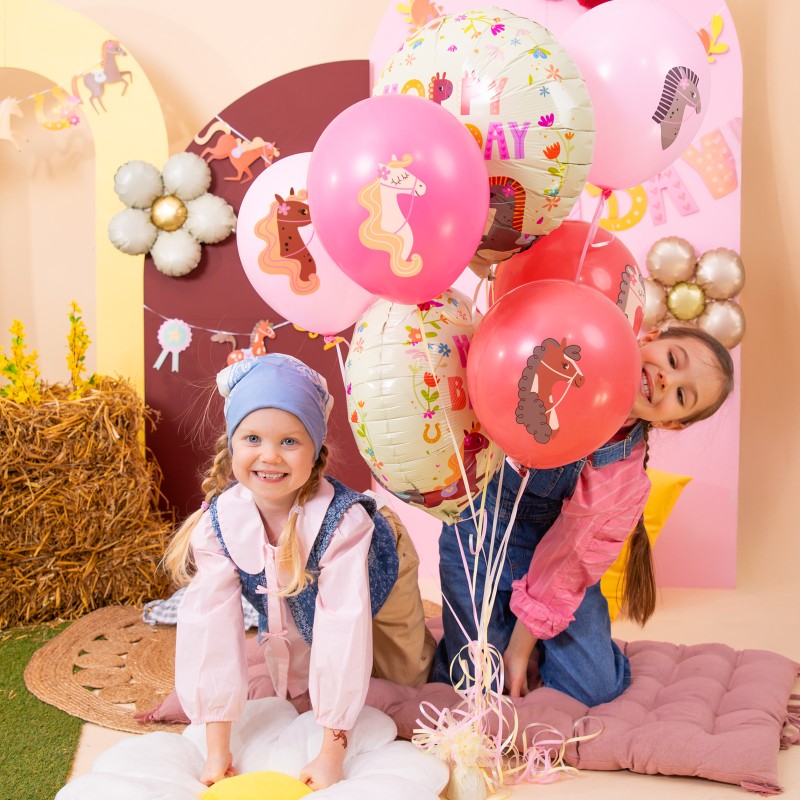 Balony lateksowe z nadrukiem koniki 12 cali 6 szt.