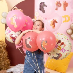 Balony lateksowe z nadrukiem koniki 12 cali 6 szt.