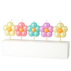 Urocze świeczki Pastelowe kwiatki 5szt.