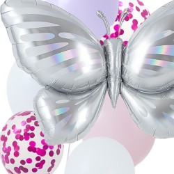 Zestaw balonów z Fioletową Cyfrą motylem